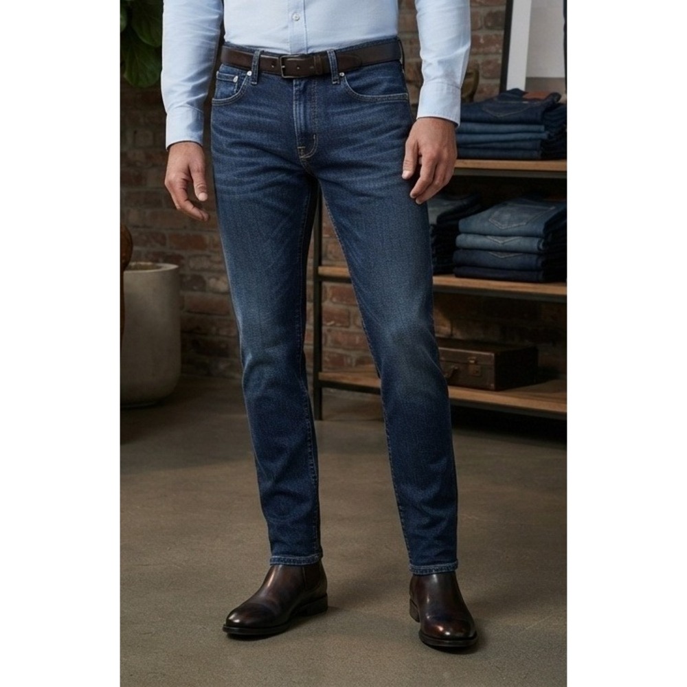 Abercrombie & Fitch Skinny Taper Stretch Denim Jeans Men's 32x32 Dark Wash Blue